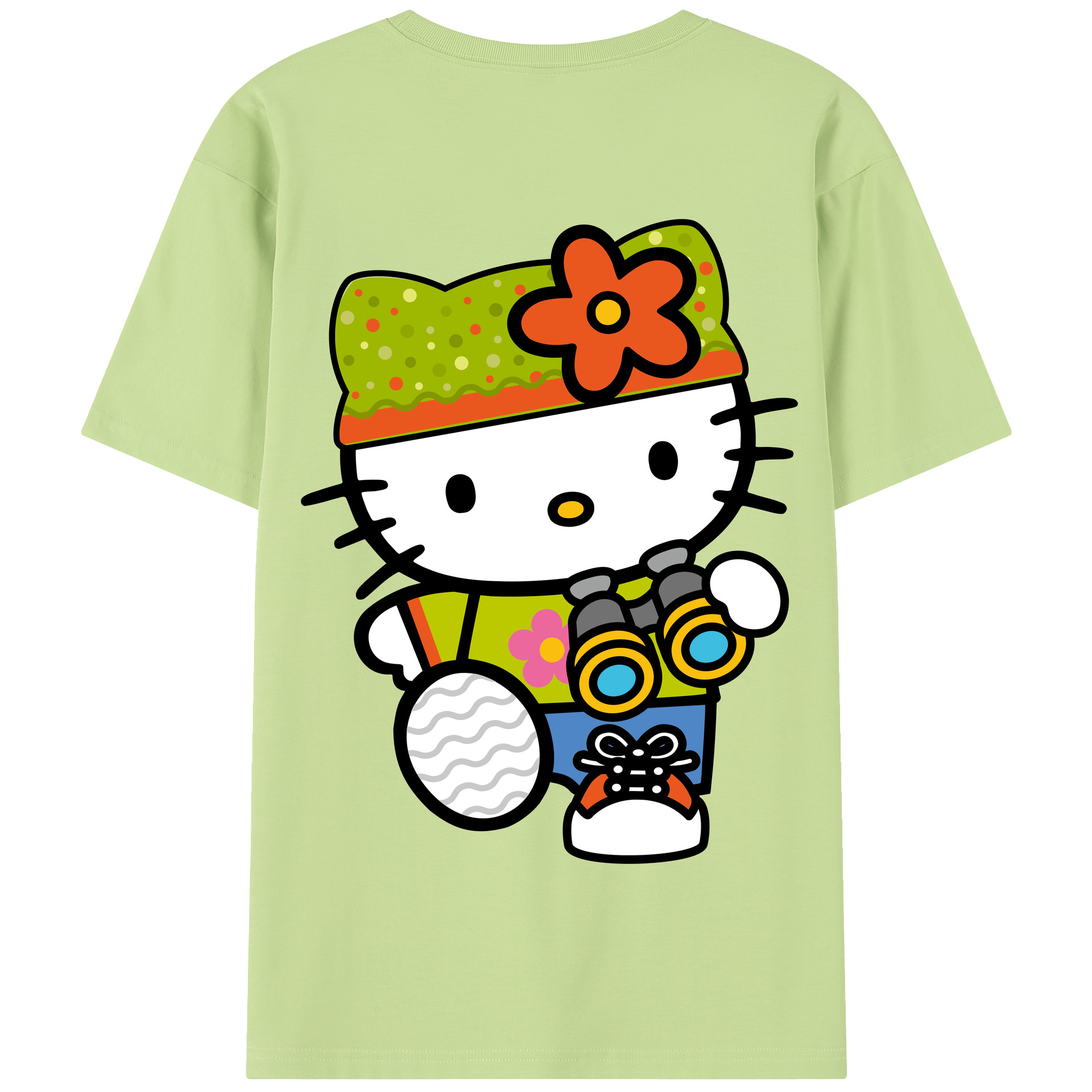 （画像用） Hello Kitty ハローキティ 綿100％半袖Tシャツ（背面プリント）